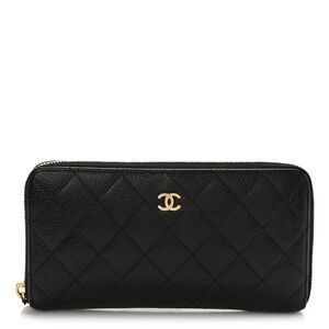 CHANEL Caviar Skin Continental Zipped Wallet